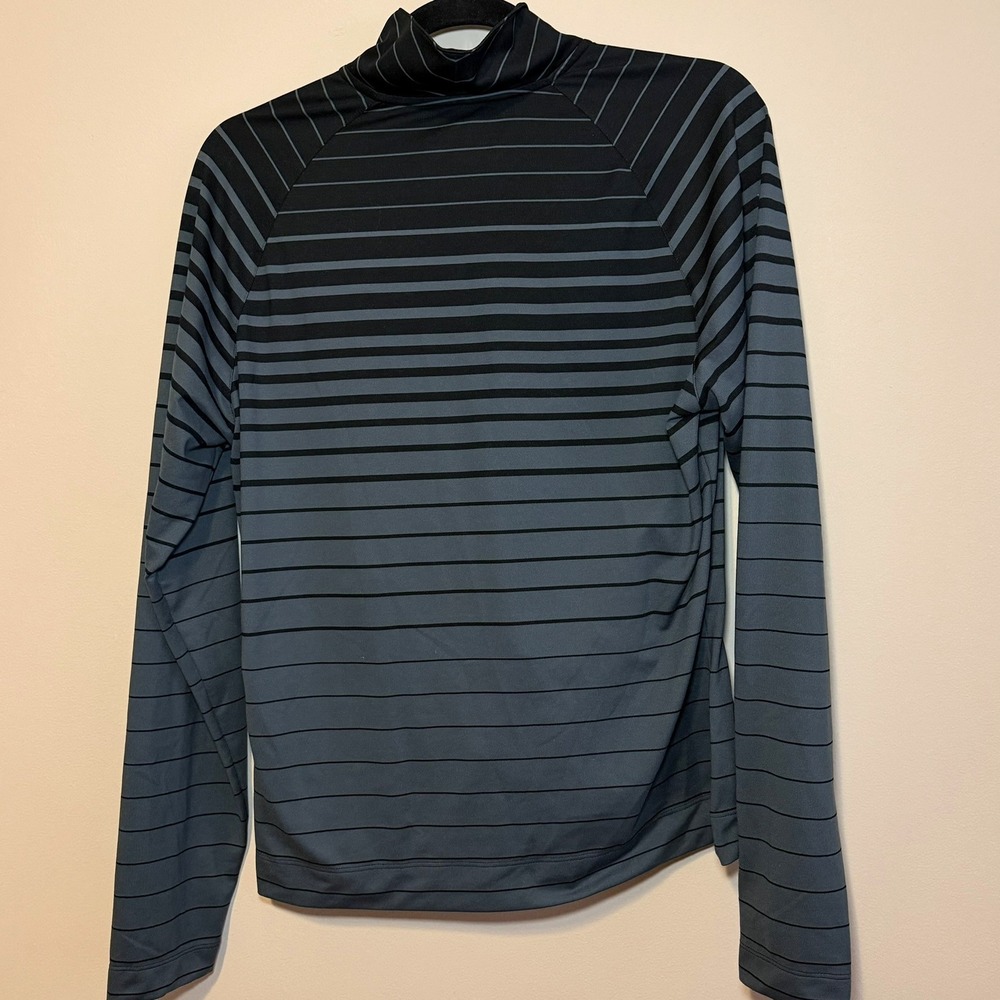 Nike Golf FITDRY Striped 1/4 Zip Pullover Womens Medium Gray